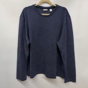 Calvin Klein Men's XL Long Sleeve Crew Neck Lightweight Sweatshirt Textured Blue